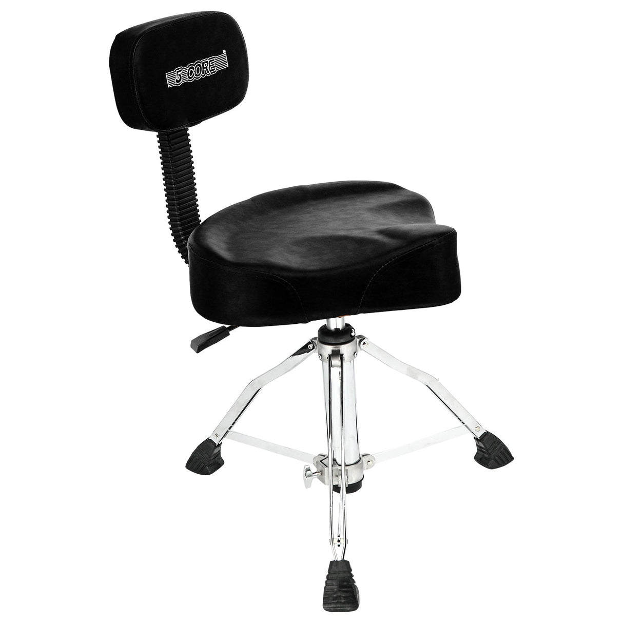 Black drum stool with adjustable backrest 
