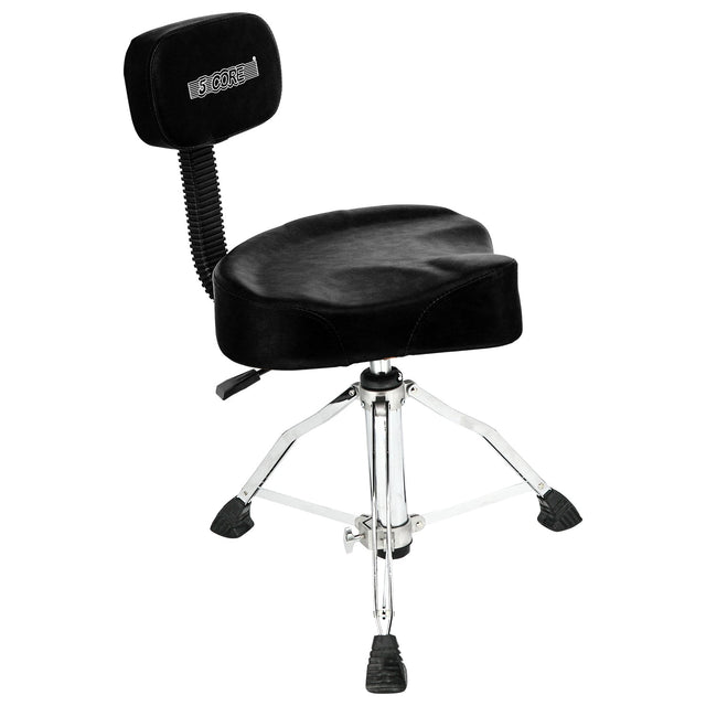 Black drum stool with adjustable backrest 