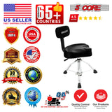 5Core Drum Throne 4" Cushion Padded Stool w Backrest Airlift Height Adjustable Chair w 441Lb Capcity