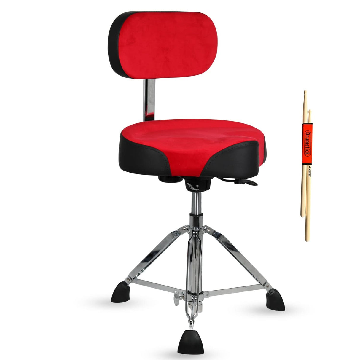 5 Core Drum Throne w Backrest 4" Padded Stool Airlift 25" Adjustable Drummer Stool 441Lb Capacity