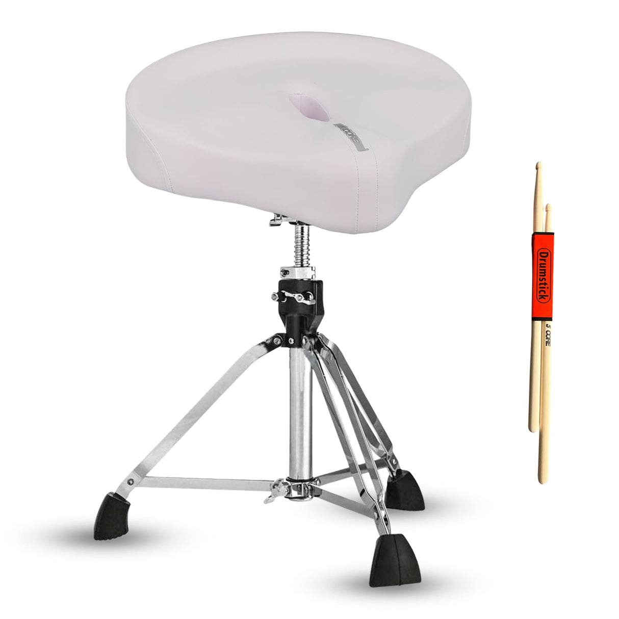 5 Core Drum Throne w 4" Padded Stool Adjustable Drummer Chair