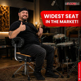 5 Core Drum Throne w Backrest 4" Padded Stool Airlift Adjustable Drummer Chair