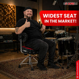 5 Core Drum Throne w Backrest 4" Padded Stool Airlift Adjustable Drummer Chair