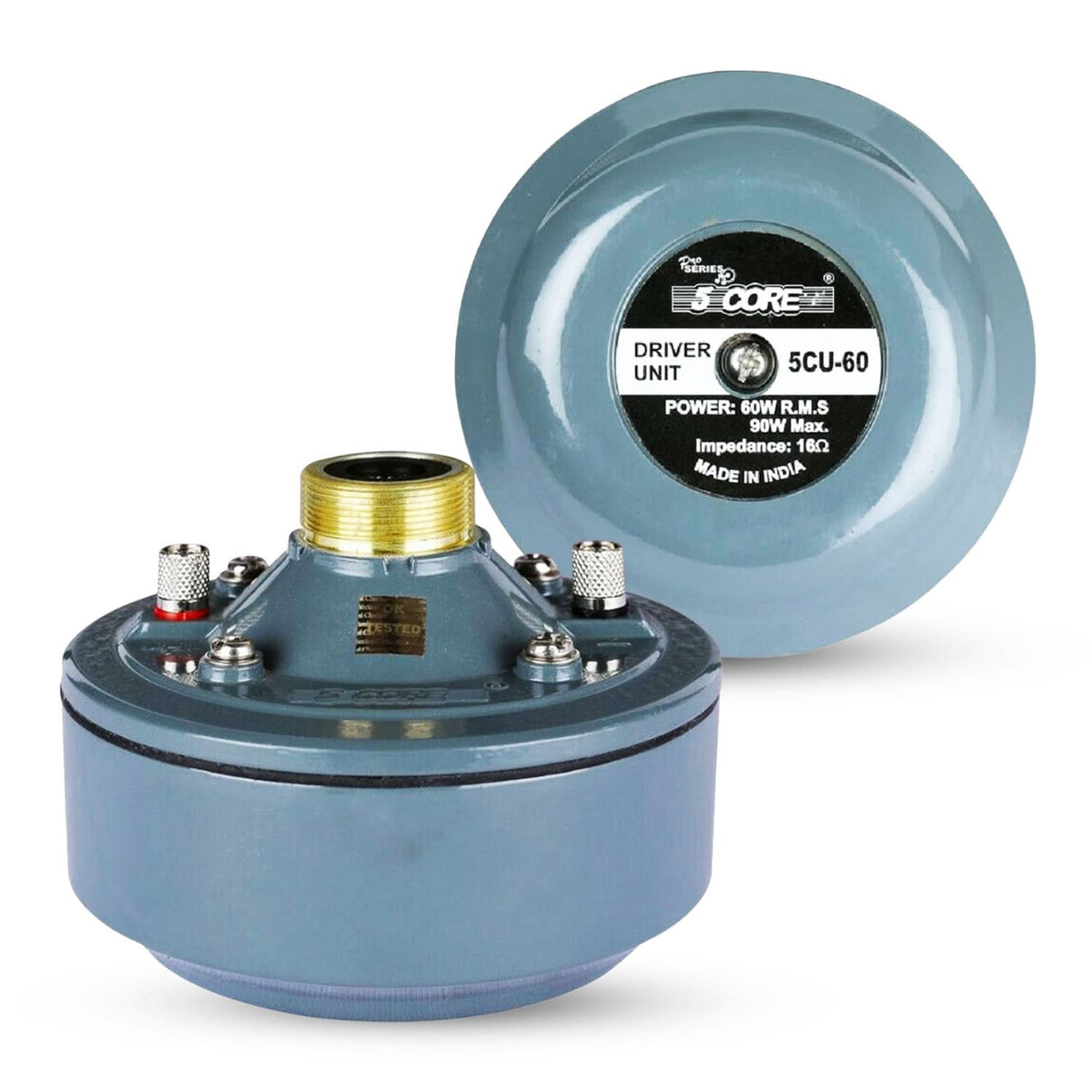 5 Core Compression Driver 2" Horn Tweeter 600W Titanium Diaphragm 16 Ohms 18 TPI All Weather Use