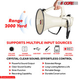 5Core Megaphone Bullhorn Speaker 100W Professional Bull Horn Battery Power Megafono 2000Yard Range