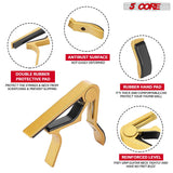 5Core Capo 4Pcs Acoustic Electric Guitar 6 String Kapo Clip For Banjo Mandolin Ukulele