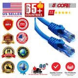 5Core Cat 6 Ethernet Cable Long Computer Internet Cables WiFi RJ45 Cord for Gaming
