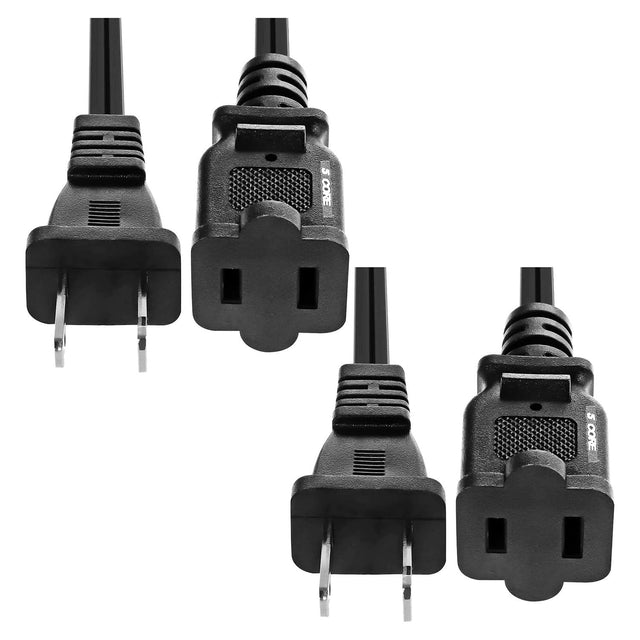 5Core AC Power Cord 15 Ft US Polarized Male to Female 2 Prong Extension Adapter Cords 16AWG 125V