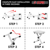 5 Core Keyboard Bench 2" Padded Cushioned Piano Stool Height Adjustable Guitar Seat Folding Portable