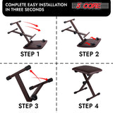5 Core Keyboard Bench X Style Piano Stool Padded Adjustable Keyboards Chair