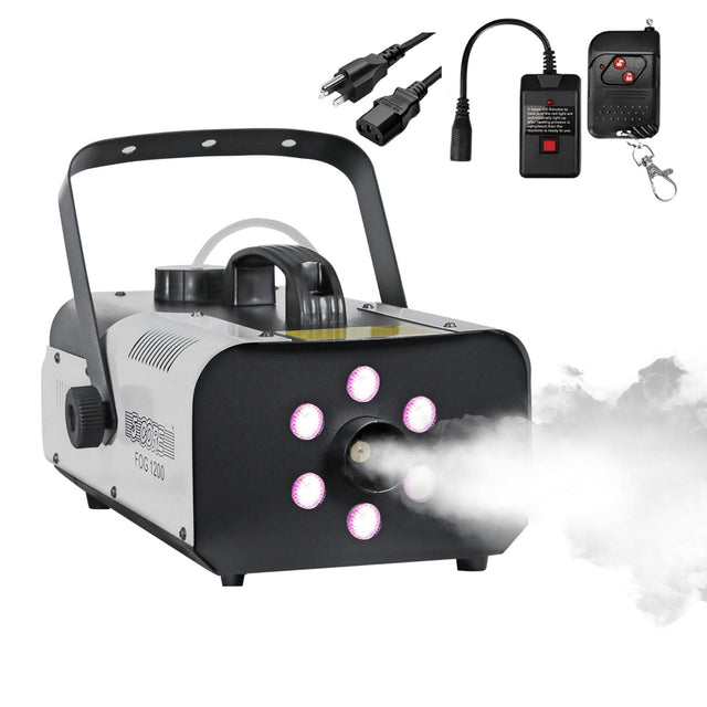 5Core Fog Smoke Machine 1200W Low Lying Indoor Outdoor 1L Fog Maker with LED Lights