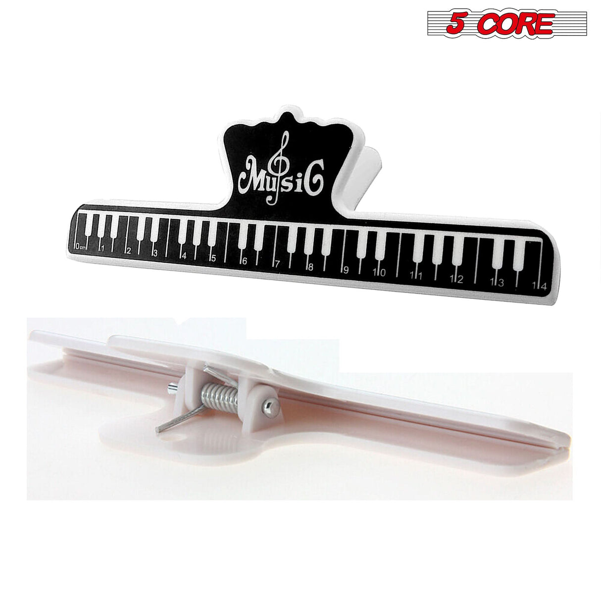 5 Core Music Sheet Holder Clip Pair Durable Black Plastic Page Holder for Piano Keyboard Violin