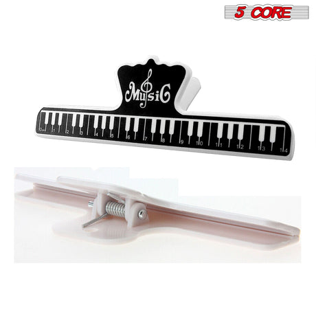 5 Core Music Sheet Holder Clip Pair Durable Black Plastic Page Holder for Piano Keyboard Violin