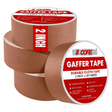 5 Core Gaffers Tape 2" 30 Yards 4Pcs Professional Brown Pro Gaff Tape Non Reflective Water Resistant