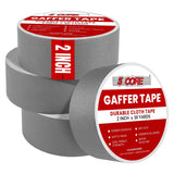 5 Core Gaffers Tape 2" 30 Yards 4Pcs Professional Grey Pro Gaff Tape Non Reflective Water Resistant