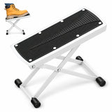 5 Core Guitar Foot Stool Metal  6-Level Adjustable Folding Leg Rest White