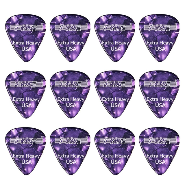 5Core purple 1.2mm celluloid guitar picks extra heavy gauge for bass and electric