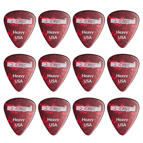 5Core red 0.96mm heavy celluloid guitar picks for electric and acoustic bass