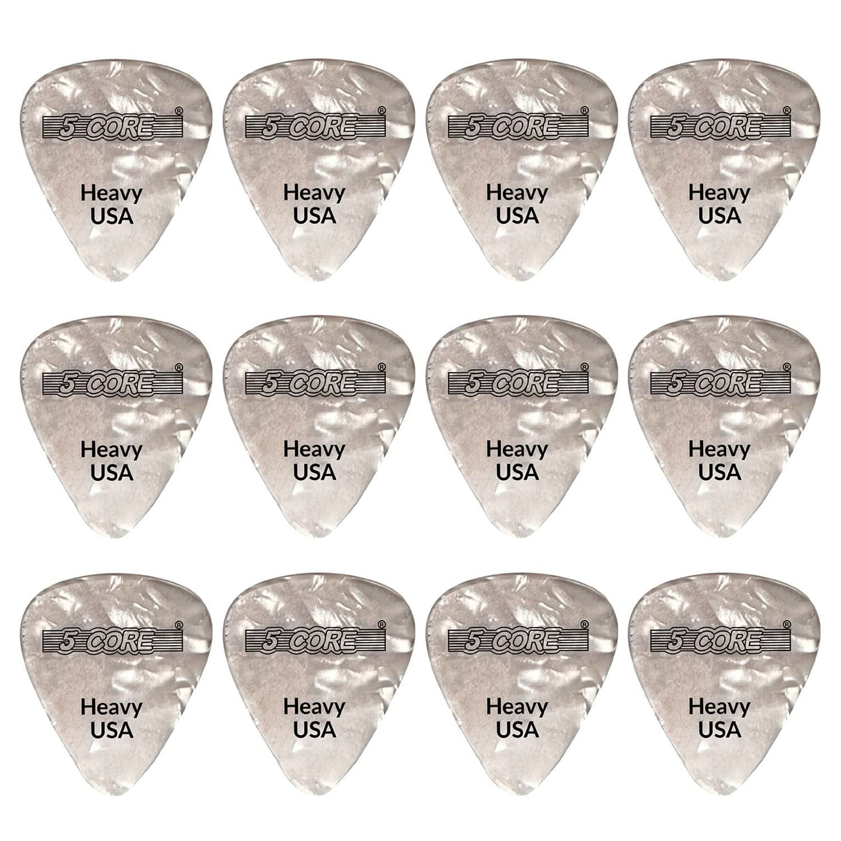5Core 0.96mm heavy gauge guitar picks for acoustic and electric guitars