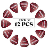 5 Core Guitar Picks 12 Piece Celluloid Light Medium Heavy Extra Heavy for Acoustic Electric Guitars