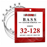 5 Core Bass Guitar Strings Brass Phosphor Bronze Extra Light Gauge Bright Tone 6 String Set