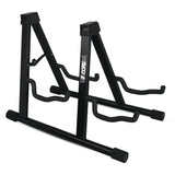 5 Core Double Guitar Stand A Frame Shape w Foam Arms Supports Acoustic Electric Bass Ukulele Banjo