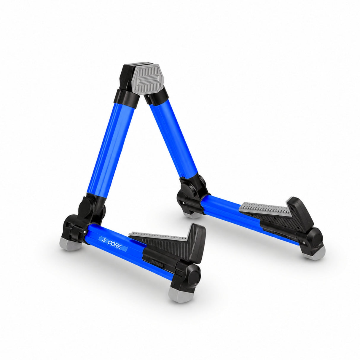 5 Core Guitar Stand Adjustable A Frame Shape w Rubber Pad Arms Supports Acoustic Electric Bass Blue