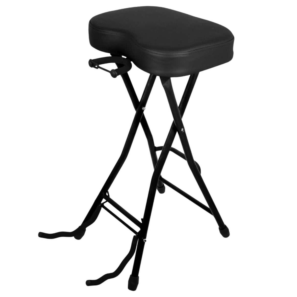 5Core Guitar Stool 3.15" Padded Chair Foldable Heavy Duty Music Seat Built in Foot Rest Guitar Stand