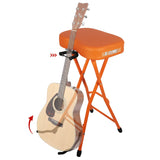 5Core Guitar Stool 3.15" Padded Chair Foldable Heavy Duty Music Seat Built in Foot Rest Guitar Stand