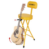 5Core Guitar Stool 3.15" Padded Chair w Backrest Foldable Music Seat Built in Foot Rest Guitar Stand