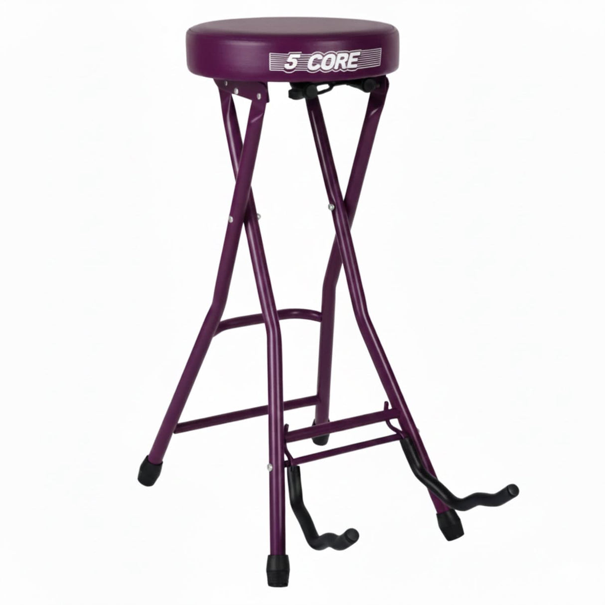 5Core Guitar Stool 3.15" Padded Chair Foldable Heavy Duty Music Seat Built in Foot Rest Guitar Stand