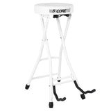 White stool with black accents