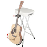 5Core Guitar Stool 3.15" Padded Chair Foldable Heavy Duty Music Seat Built in Foot Rest Guitar Stand
