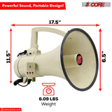 5Core Megaphone Bullhorn Speaker 100W Professional Bull Horn Battery Power Megafono 2000Yard Range