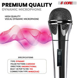 5Core XLR Microphone Dynamic Mic Karaoke Singing Studio Mics Handheld Microfono