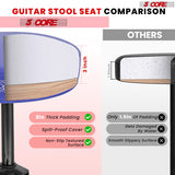 Guitar stool with thick, comfortable sponge padding for superior support and comfort.