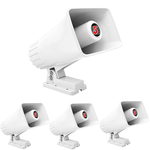 5 Core PA Horn Speaker 4Pcs 6 Inch 50W Loud Audio Outdoor Speakers System 8Ohm Reflex Megaphone