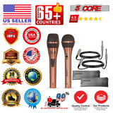 5Core Couple Karaoke Microphone Pair Handheld Dynamic XLR Mic for Him & Her Clear Sound Stylish Look