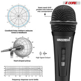 5Core XLR Microphone 2Pcs Dynamic Mic Karaoke Singing Studio Mics Handheld Microfono