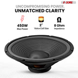 5 Core 15" Subwoofer Speaker Pair 450W MAX PA DJ Replacement Audio Sub Woofer 8Ohm Bass Driver