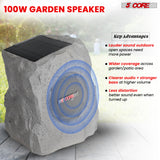 5 Core Outdoor Rock Speakers 100W Bluetooth Waterproof Landscape Speaker for Patio Pool Outdoor