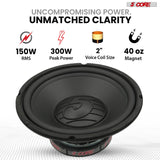 5 Core 10" Subwoofer Pair 300W Car Woofer 4 Ohm Replacement Deep Bass Sub Loud Speaker for Vehicle