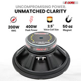 5 Core 15 Inch Car Woofer Audio Pair 1000W Combined 4Ohm Deep Bass Replacement Subwoofer Speaker