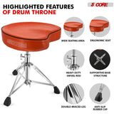 5Core Drum Throne Padded Guitar Stool Saddle Drummer Seat for Adults & Kids
