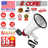 5Core Megaphone Bullhorn Speaker 40W Bull Horn Cheer Megafono 1000 Yards