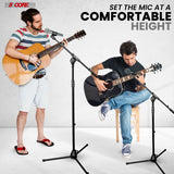 5 Core Microphone Stand Floor Height Adjustable w Extending Telescoping Boom Arm