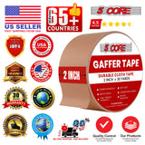 5 Core Gaffers Tape 2 Inch 30 Yards Professional Brown Pro Gaff Tape Non Reflective Water Resistant
