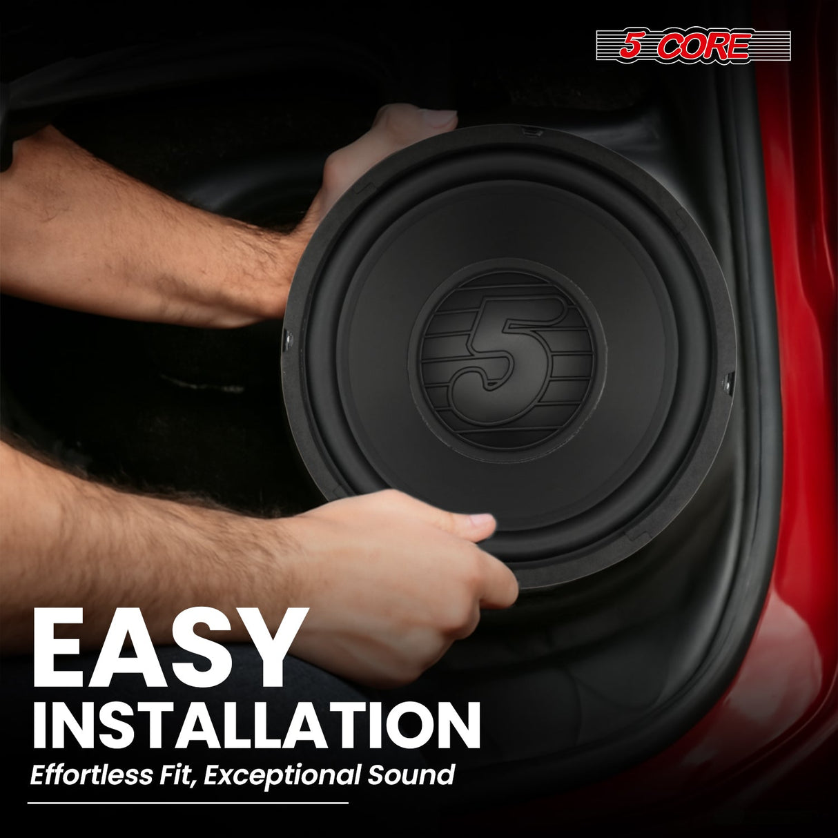 5 Core 10" Subwoofer 300W Car Audio Woofer 4 Ohm Replacement Deep Bass Sub Loud Speaker for Vehicle