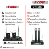 5Core Wireless Microphones w 2 Headset Portable Mini Microfono Inalambricos + Receiver 165ft Range