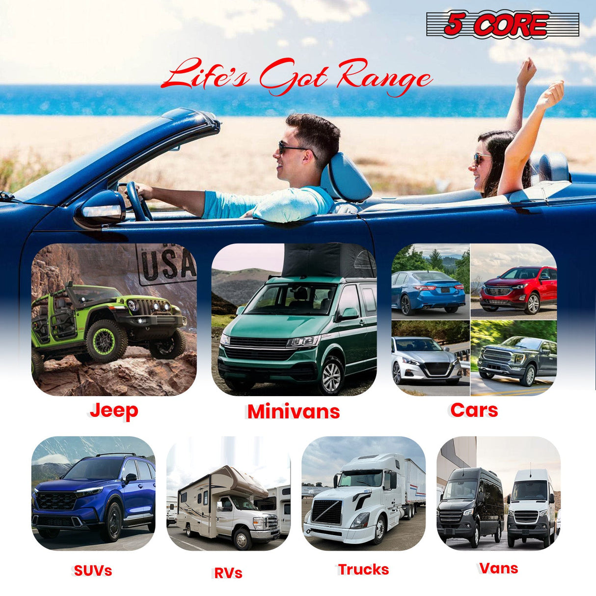 5Core 6.5 Inch Midrange Car Door Speaker 360W Subwoofer w Aluminum Bullet 4Ω Sub Woofer 1 PC